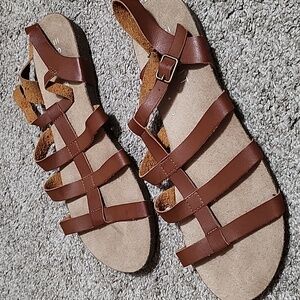 ESPRIT Lily flat gladiator brown sandals size 11